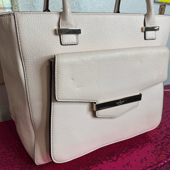 KATE SPADE ♠️ Light Blush Pink/Ivory Satchel Purse, Dual Handles, Gold Hardware💓 - Picture 14 of 17